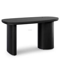 Table et chaises en bois pour hôtel et resort en plein air, meubles de luxe pour jardin, table à manger rectangulaire en teck naturel avec base cylindrique