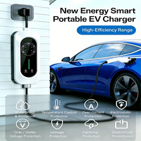 Chargeur de véhicule électrique portable réglable en courant, type 2, 3,5 kW 16A, 7 kW 32A, certifié CE, avec prise d'alimentation personnalisée