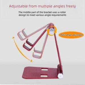 Support de bureau pliable et flexible mains libres en alliage d'aluminium rouge Maya 2025 pour tous les smartphones et tablettes – Pratique - Product Image 4