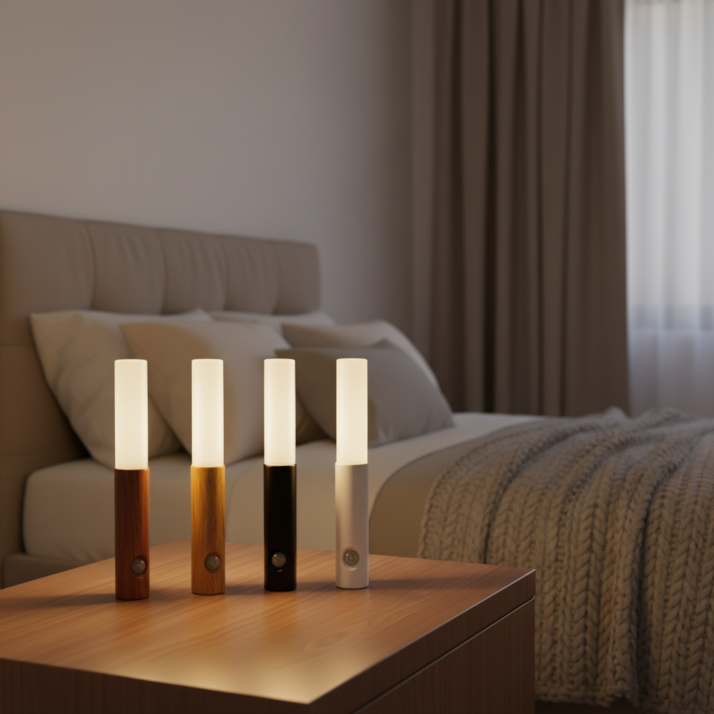 Rechargeable Rustic LED Night Light White ABS Material Magnetic Wall Lamp Motion Sensor Plug-in Dimmable Kitchen Closet Bedroom