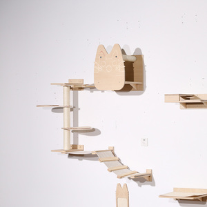 Customized Wooden <strong>Cat</strong> Wall Mounted Shelves Perches Steps <strong>Cat</strong> Hammock Wall <strong>Cat</strong> Climbing Shelves - Product Image 3