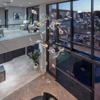 Luminaires suspendus en cristal LED modernes pour décoration intérieure contemporaine, salle d'exposition, salle de bal, hôtel