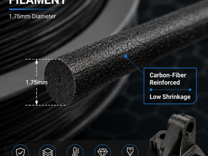Filament PLA-CF en fibre de carbone Yiqiu3D 1,75 mm 1 kg, filament d'imprimante 3D rigide et dimensionnellement stable, noir, pour Bambu Lab Creality - Product Image 2