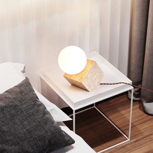 Lámpara de Mesa HFshanks E27 LED con Interruptor, Estilo Crema, Luz Nocturna Decorativa para Dormitorio - Product Image 2