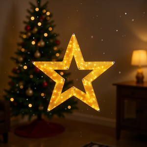 Decorazione Luminosa Natalizia Stella da 33,5 Pollici con 115 LED, Illuminazione Elegante per le Feste, IP44, Luce Bianca Calda - Product Image 2