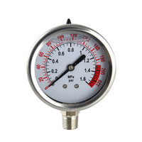 Factory Price Stainless Steel Liquid Water Filled High Pressure Oil Gauge 10Bar