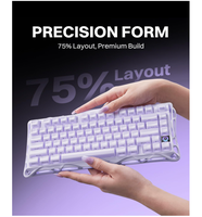 Clavier mécanique sans fil GravaStar Mercury K1 75% Tri-mode BT5.0/2.4G/USB-C, touches Jelly, interrupteurs linéaires RGB