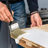 Pinceaux pour mur, pinceau plat pour peintures à l'huile au latex avec manche en plastique traité poils épais et doux, outil de brosse pour teinture de bois à copeaux