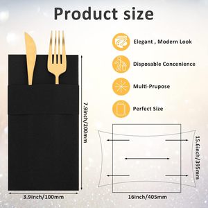 Lot de 100 serviettes en papier Airlaid blanc effet lin, 30x40cm, 1 pli, jetables, pour invités, vente en gros - Product Image 2