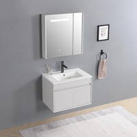 Ensemble de vanité de salle de bain moderne européenne miroir évier simple montage mural armoire de salle de bain vanités