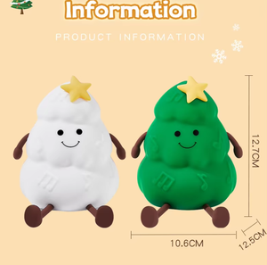 Pequeña Lámpara Nocturna de Silicona con Forma de Árbol de Navidad para Niños, Lámpara LED Recargable por USB, Lámpara de Noche Suave al Tacto, Regulable, Regalo Navideño para Dormitorio - Product Image 5