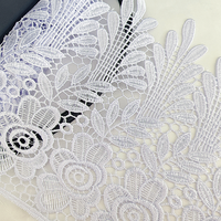 Tissu en dentelle polyester/coton, ruban de dentelle orné de broderies blanches pour chaussures et sacs de mariage