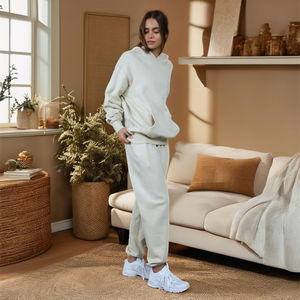 Haute qualité léger 500gsm français éponge à capuche décontracté col rond hiver automne imprimé lettre motif durable tissé - Product Image 2