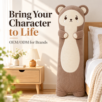 Coussin en peluche personnalisé avec logo, design original, en matière douce, pour décoration, anime, dessin animé, forme allongée, coussin décoratif en peluche