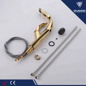 Золотые смесители для кухни с вытяжным распылителем - Product Image 6