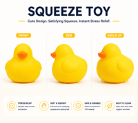 Jouet Squishy Canard Jaune Anti-Stress à Remontée Lente en TPR, Jouet Sensoriel de Soulagement pour Enfants et Adultes, Idéal comme Cadeau