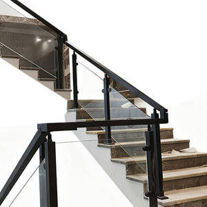 Ringhiera <span class=keywords><strong>per</strong></span> Scale in Vetro Temperato, Parapetto in Acciaio Inox <span class=keywords><strong>per</strong></span> Interni e Balconi - Product Image 1