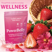 Poudre Hydratante Probiotique 15 Sachets Goût Fraise Hibiscus Complément Santé Intestinale Zéro Sucre Superaliments Logo Personnalisé