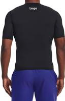 T-shirt de compression à manches courtes pour homme, séchage rapide, évacuation de l'humidité, polyester et élasthanne, pour la gym et l'entraînement, avec empiècements en mesh