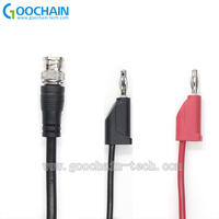 Cable Coaxial Blindado BNC Macho a Doble Conector Banana con Conductor de Cobre Puro y Revestimiento de Nylon PVC para Osciloscopio