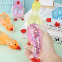 Jolie balle anti-stress en forme de canard en cristal pailleté Aurora Gold, super douce en TPE, 13x7cm, unisexe, jouet à presser portable pour enfants de 5 à 7 ans