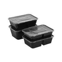 Conteneurs d'emballage alimentaire à emporter 500/750/1000 Ml, boîte alimentaire en plastique pour micro-ondes, récipients à emporter avec couvercles de haute qualité
