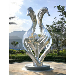 Escultura Art Deco de Acero Inoxidable Hecha a Mano ANW7621 con Tema de Aniversario y Atractivo Estético - Product Image 1