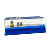 Souvenir en acrylique, cadeau personnalisé, petits canards flottants remplis de liquide, papier-poids bleu ondulé
