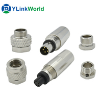 M9 circulaire 2pin 3pin 4pin 5pin 6pin 7pin 8pin 90 angle pcb mount din mini ip 68 étanche led auto capteur adaptateurs connecteur