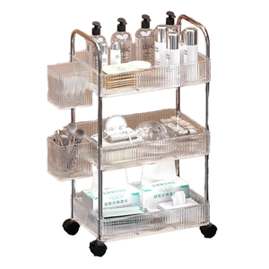 Carrito de Herramientas Plegable Portátil de Acero Inoxidable de Alta Gama para Salón de Belleza, Barbería, Centro Comercial y Sala de Estar - Product Image 2