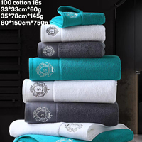 Ensemble de 3 serviettes en coton 100% tissé, à boucles, très absorbantes, séchage rapide, antimicrobiennes, écologiques, douces, moelleuses, couleur unie