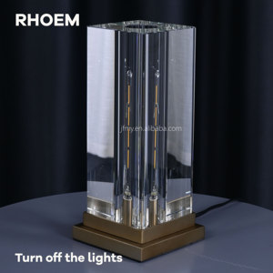 <span class=keywords><strong>Lampe</strong></span> de table carrée RHOEM RH Savile, <span class=keywords><strong>lampe</strong></span> de table en cristal pour chambre à coucher, <span class=keywords><strong>lampe</strong></span> de chevet, éclairage de luxe, décoration de la maison - Product Image 3