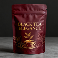 Sac en plastique à fermeture éclair debout, laminé, de qualité alimentaire, imprimé sur mesure, à haute barrière, pour le thé aux fleurs d'hibiscus séchées, les aliments