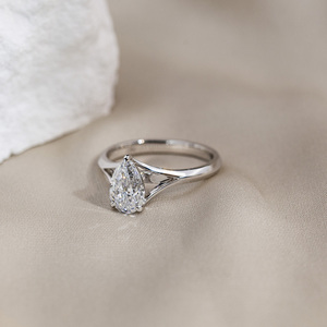 Messi Jewelry MSR-1732 18K Gold Pear Cut Classic Design Solitaire <b>Diamond</b> <b>Ring</b> Engagement <b>Ring</b> IGI Lab Grown <b>Diamond</b> <b>Ring</b> - Product Image 3
