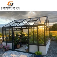 Sala de vidrio de medio ladrillo GS con ventilación integrada para comodidad de jardín y patio