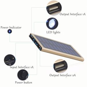 Batería Externa Solar de 10000 mAh con 2 Puertos USB y LED, Powerbank para Teléfono Móvil, Superventas - Product Image 4