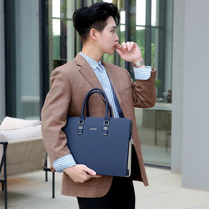 Maletín <span class=keywords><strong>de</strong></span> Negocios <span class=keywords><strong>de</strong></span> Alta Calidad, Impermeable, <span class=keywords><strong>de</strong></span> Cuero PU, para Oficiales y <span class=keywords><strong>Abogados</strong></span>, con Dos Bolsillos <span class=keywords><strong>Principales</strong></span>, Bandolera, para Portátil - Product Image 3