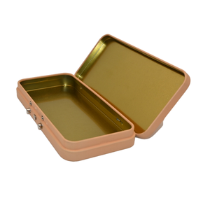 Rectangular Hinged CR Child Resistant Tin <b>Box</b> Double Lock Childproof Lockable Tinplate Case Pre Roll <b>Herb</b> Storage Metal Can - Product Image 2