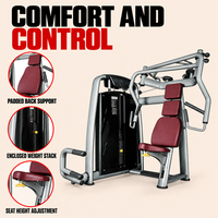 Machine de presse pectorale assise avec pile de poids de 80 kg et support dorsal rembourré pour l'entraînement de force des pectoraux en salle de sport commerciale