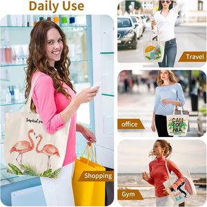 Có thể tái chế Hữu Cơ bông vải <span class=keywords><strong>Tote</strong></span> Túi tùy chỉnh logo in đồng bằng xử lý cho siêu thị đóng gói tái sử dụng mua sắm <span class=keywords><strong>Tote</strong></span> Túi - Product Image 6