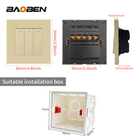 BAOBEN Modelo 86, Interruptor de Pared Dorado de Material PC, Estándar Europeo, Estándar Alemán, Panel de Enchufe Tipo C Francés