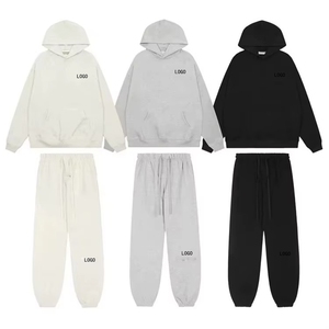 Set Felpa con Cappuccio e Pantaloni Tuta Unisex in Cotone con Logo ESS, Qualità 1:1, Prezzo di Fabbrica, Stile Casual High Street - Product Image 1