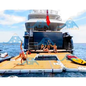 Dock flottant gonflable de qualité commerciale 10x8 pieds |   Ponton robuste pour l'entretien des marinas, <span class=keywords><strong>la</strong></span> pêche et l'accès à l'eau - Product Image 6