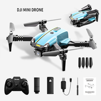 Drone GPS Mini 4K HD untuk pemula, Drone Quadcopter RC lampu LED FPV WIFI 2.4G dapat dilipat untuk hadiah sempurna anak-anak