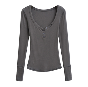 Runwaylover 3922 Printemps 2025 T-shirt basique à col en V sexy pour femme - Product Image 4