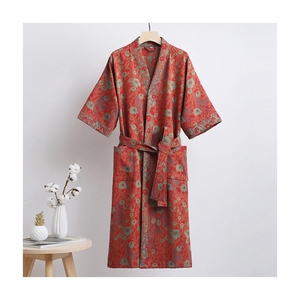Peignoir en gaze double couche en pur coton, séchage rapide, pyjama léger pour le printemps et l'été, vêtements de maison - Product Image 1