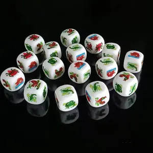 16mm 6d party game bet paper games funny fish shrimp crab gourd copper chick animal casino acrylic chinese dice
