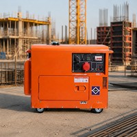 Generator Diesel Senyap 50Hz Portabel Starter Elektrik Output 12V DC Voltmeter Digital Stopkontak Ganda untuk Cadangan Rumah