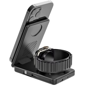 Cargador inalámbrico magnético 3 en 1 de 5000mAh, baterí<span class=keywords><strong>a</strong></span> de repuesto externa <span class=keywords><strong>auxiliar</strong></span> para <span class=keywords><strong>iPhone</strong></span> 16 15 14 13 Pro Max Apple Watch - Product Image 5