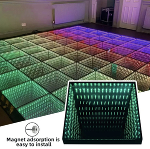 Supershow Party Event Fiestas Night Club RGB Luces de escenario Panel de vidrio 3D Infinity Mirror Led Dance Floor para boda - Product Image 2